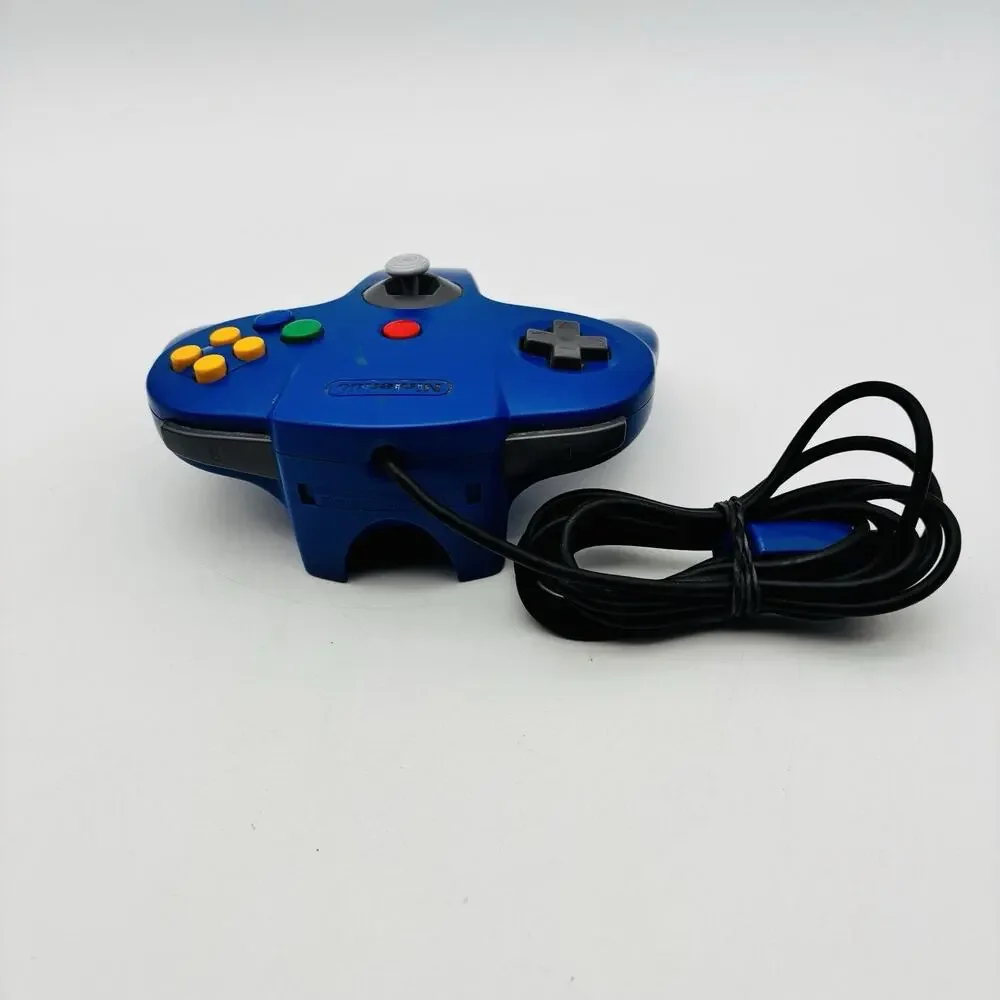 Nintendo 64 Controller N64 Wired OEM Authentic NUS-005 Blue Tested Works VG
